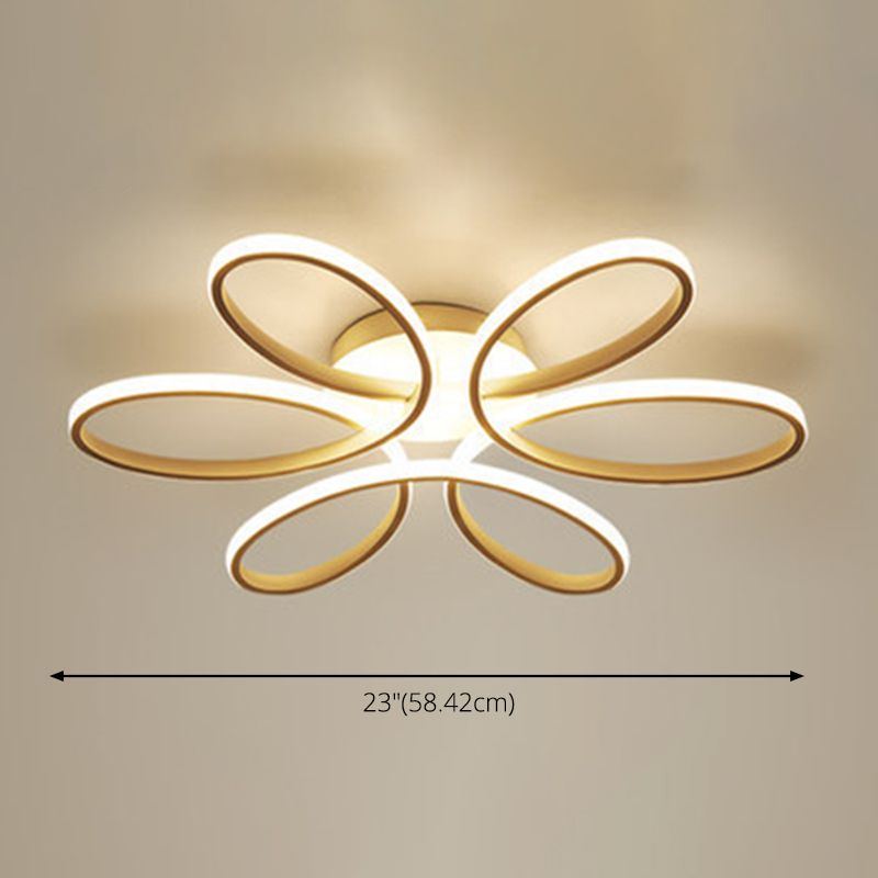 Luces de techo semi en forma de flores Cámaras de lámina de montura de techo de aluminio contemporáneo para sala de estar