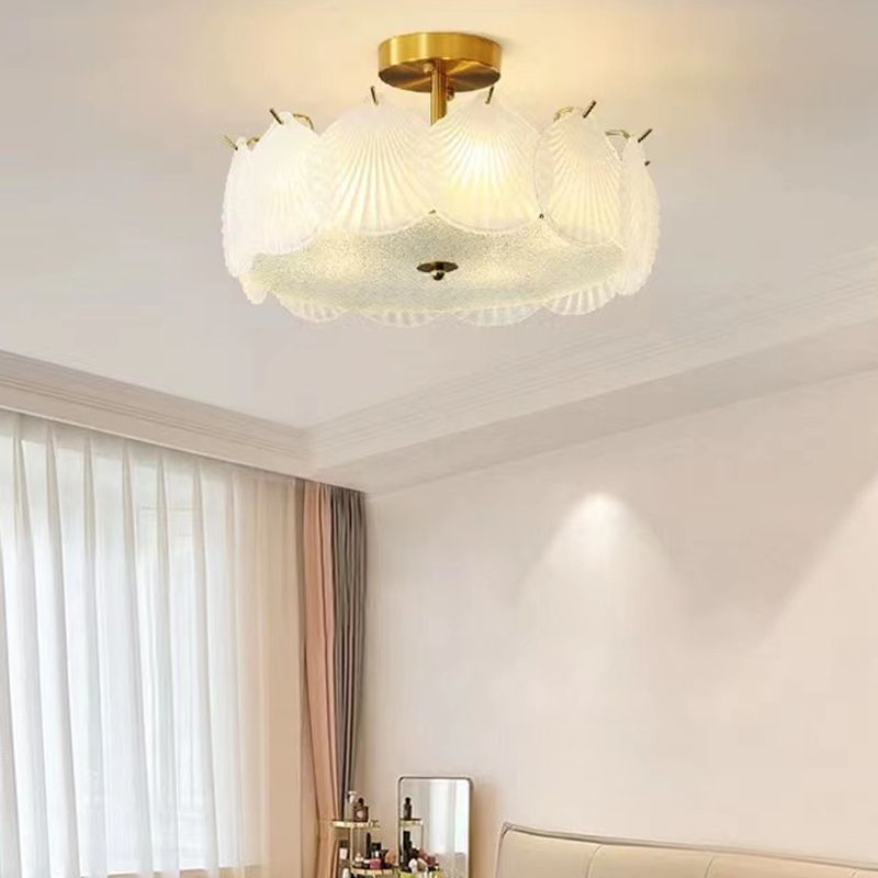 Contemporary Simplicity Ceiling Lamp Glass Flush Mount Light Fixture for Bedroom