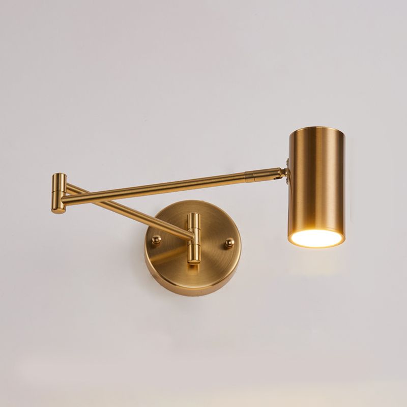 Half Cylinder Shade Swing Arm Wall Lighting Modern Style Metal 1 Light Sconce Lamp