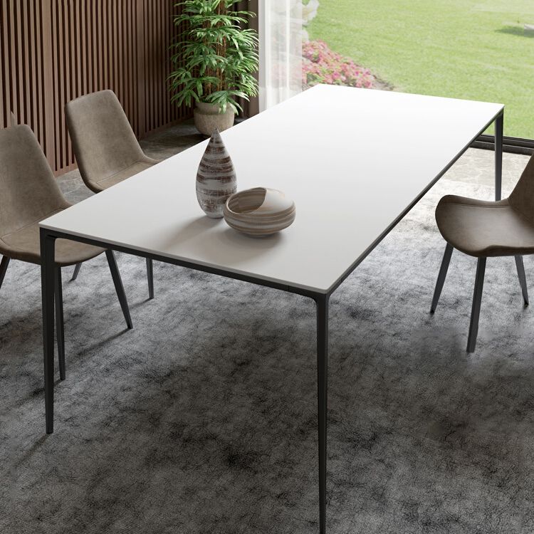 Sintered Stone Industrial Style Table 4 Legs Base Rectangle Dining Table for Home