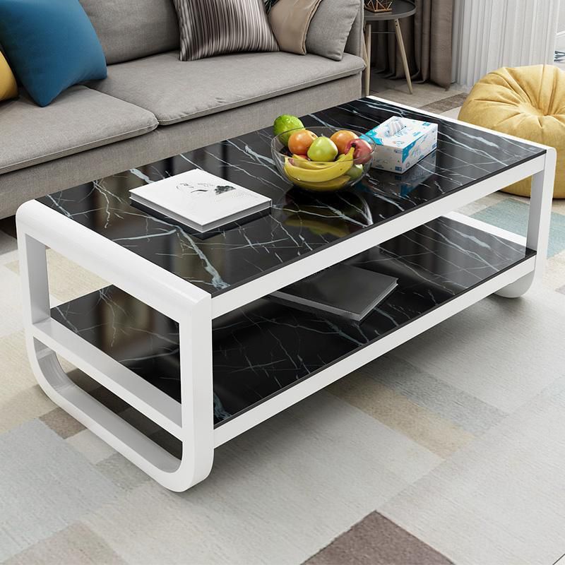 Sled Coffee Table with Shelf Rectangular 1 Single Coffee Table
