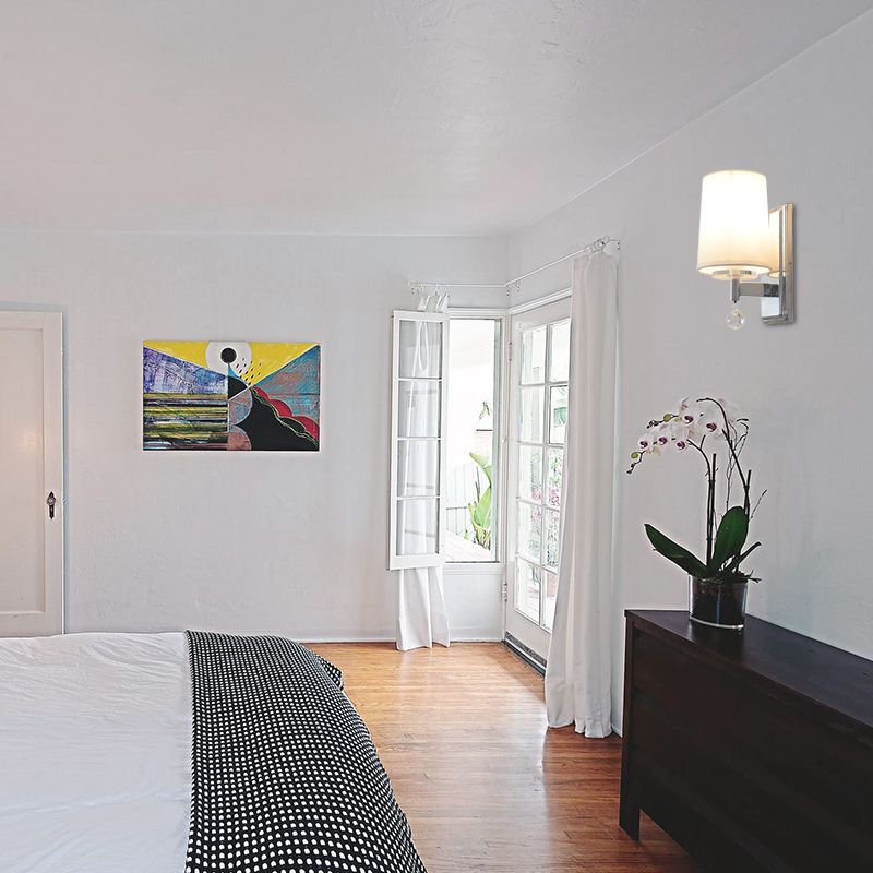 Cône de tissu Cone Shade Mur Lumière avec Crystal Ball Deco Style moderne 1 CHEE MUR PLIQUE LEUR CHROME CHROME