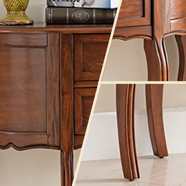 Mid-Century Modern Console Table 2-drawer Solid Wood Console Sofa Table