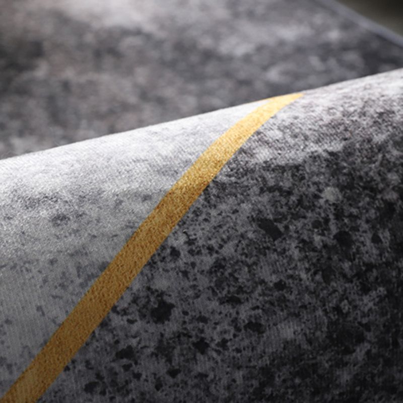 Blue Tone Modern Indoor Rug Polyester Abstract Print Carpet Non-Slip Backing Rug for Home Decoration