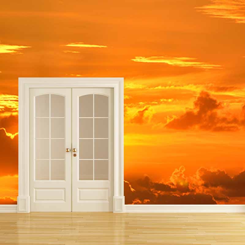 Photography Stain Resistant Mural Wallpaper Setting Sun Sleeping Room Wall Mural