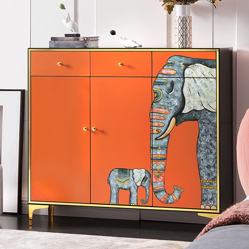 Modernism Horizontal Combo Dresser Wood Storage Dresser for Home