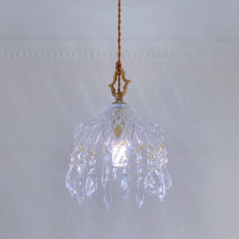 Modern Wall Light Sconce Glass Wall Light Fixture with Crystal for Bedroom