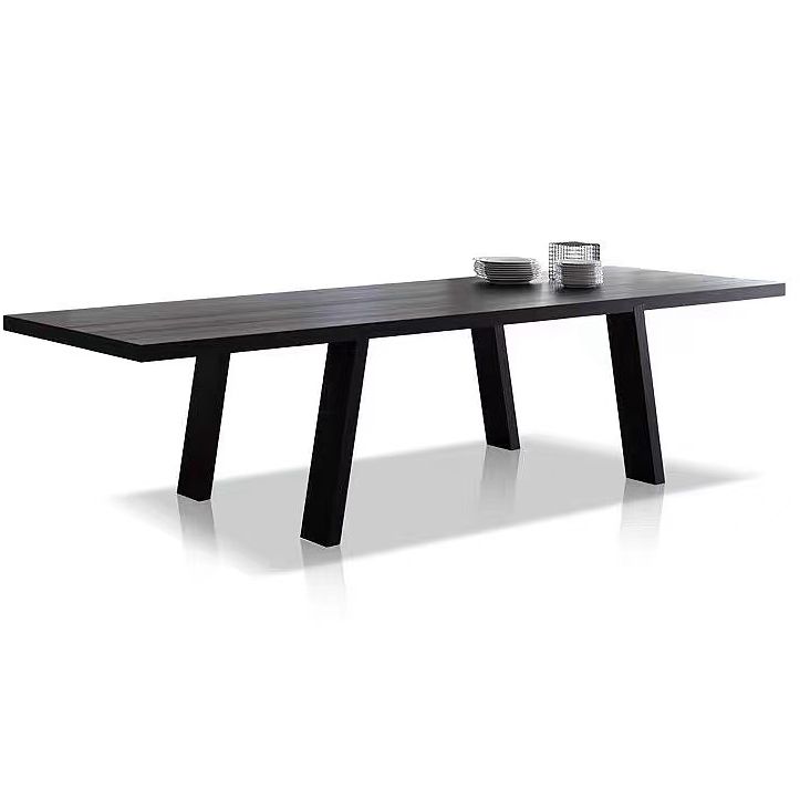 Mesa moderna de madera maciza de fresno para restaurante, mesa de cocina rectangular con 4 patas