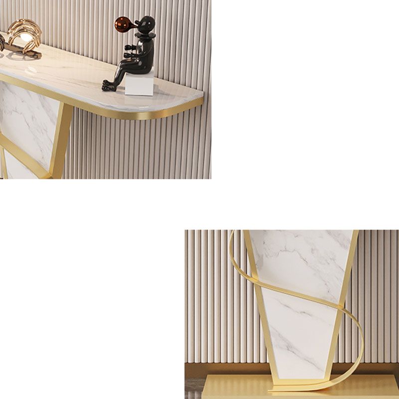 Glam Style Sofa Table Slate Top Console Accent Table for Entryway