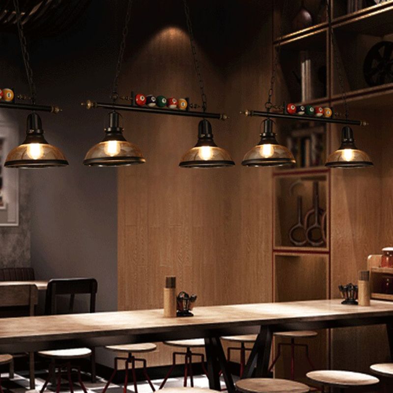 Industrial Style Hanging Lamp Bowl Shape Island Light Fixture for Bar (Included Balls)