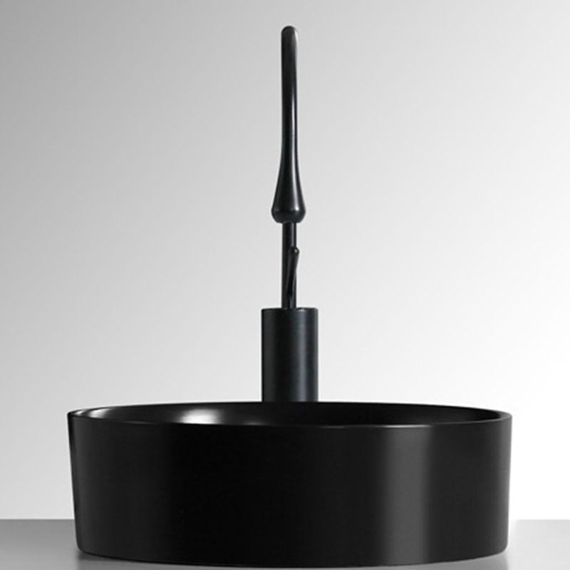 Modern Vessel Sink Round Porcelain with Basin Vessel Lavatory Sink without Faucet