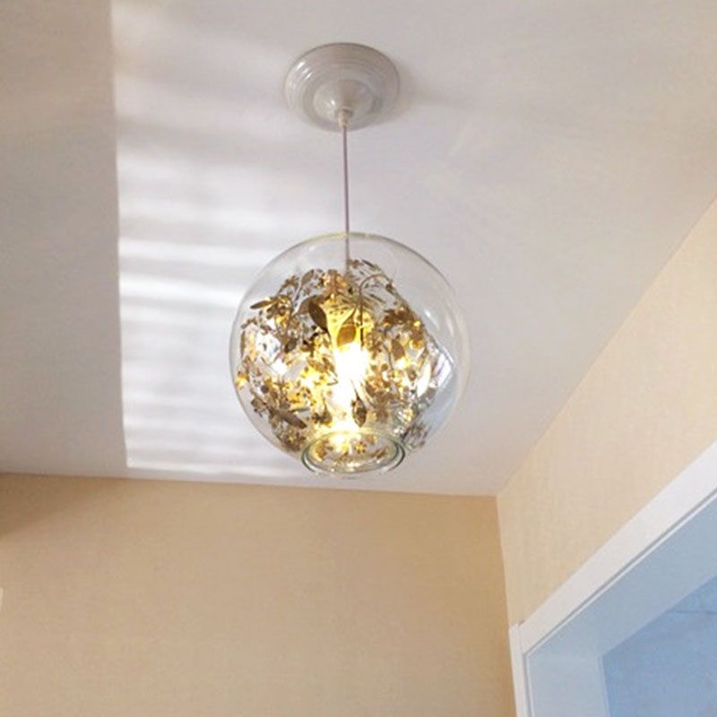 Dormitorio simple una bombilla kit de luz colgante lámpara colgante de vidrio lucence