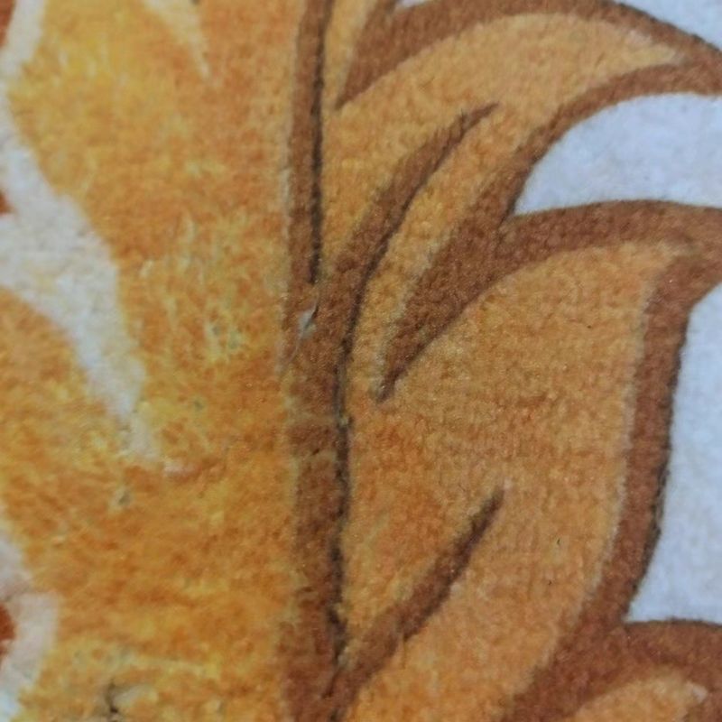 Multicolor Polyester Area Rug European Floral Pattern Carpet Non-Slip Backing Carpet