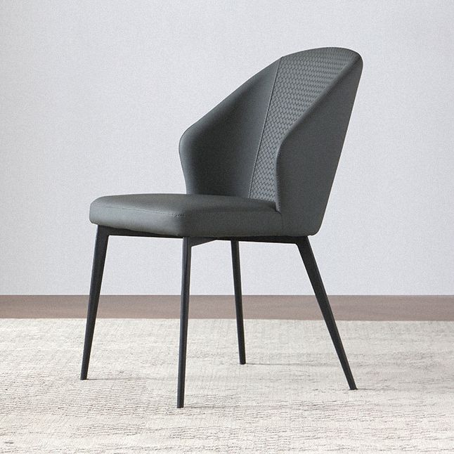 Contemporary Chair Armless Windsor Back Side Chairs for Kitchen with Metal Legs