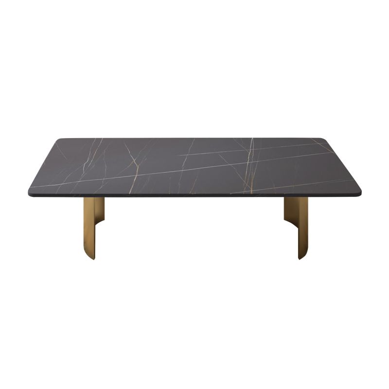 Glam Sled Coffee Table Slate Rectangular Cocktail Table for Home