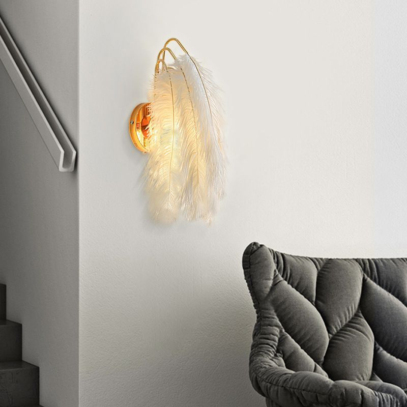 Feather Geometric Wall Light Sconce Modern 1 Light Wall Mounted Lamp