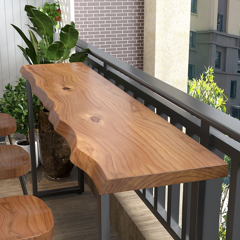 Brown Modern Style Solid Wood and Iron Coffee Shop Bar Table