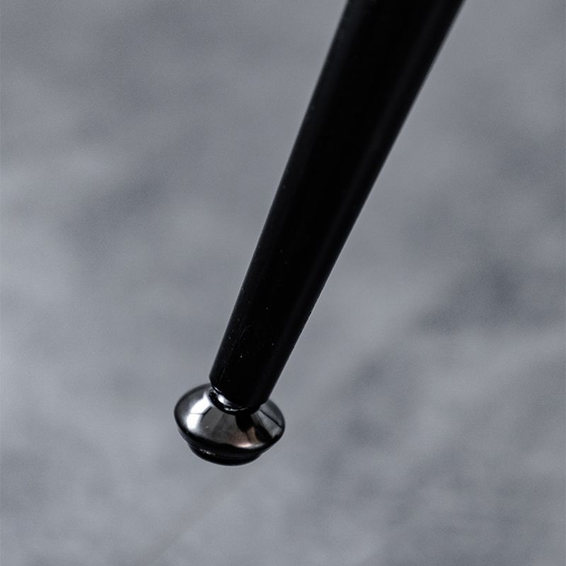 Scandinavian Leather Metal Counter Stools Black Low Back Bar Stools with Footrest