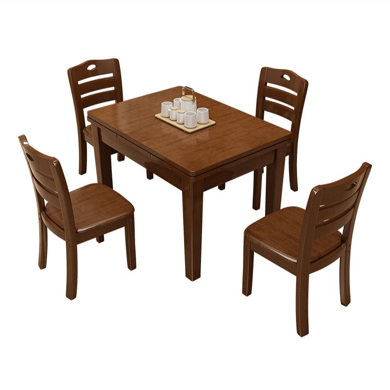 Traditional Solid Wood Dining Room Set with Rectangle Table Home Use Dining Table Furniture