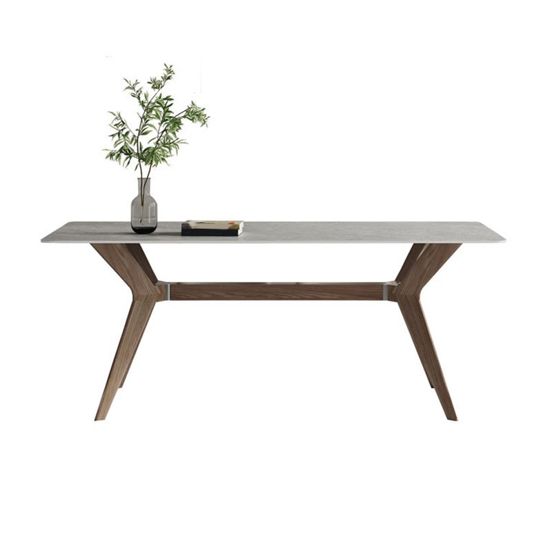 Modern Gray Stone Dining Table Set 1/4/5 Pieces Dining Set with Leather Chairs