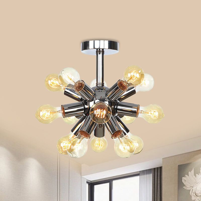 Chroom/gouden Sputnik semi-inbouw vintage ijzer 6/9/12 lichten restaurant verzonken plafondlamp armatuur