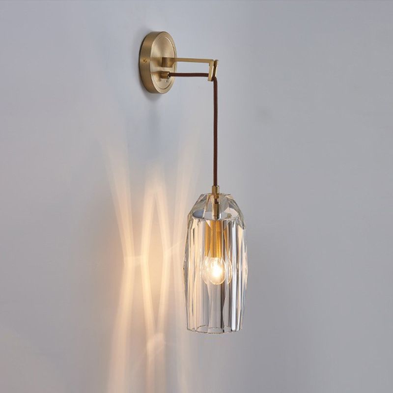 Post-Modern Wall Sconce Crystal and Brass Sconce Lighting for Hallway