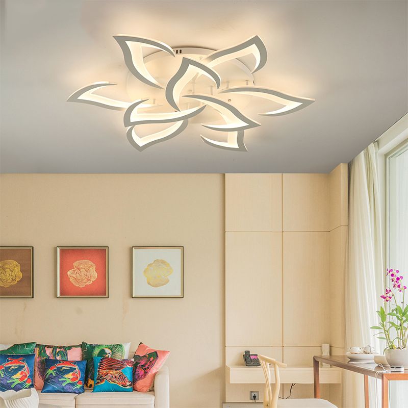 Flower Metal Ceiling Mounted Lamp Fixture Nordic LED White Ceiling Light Fixture