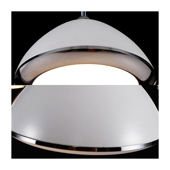 Moderne koepel hanger licht metaal 1 led witte woonkamer hangend plafondlicht met acryl diffuser in warm/wit
