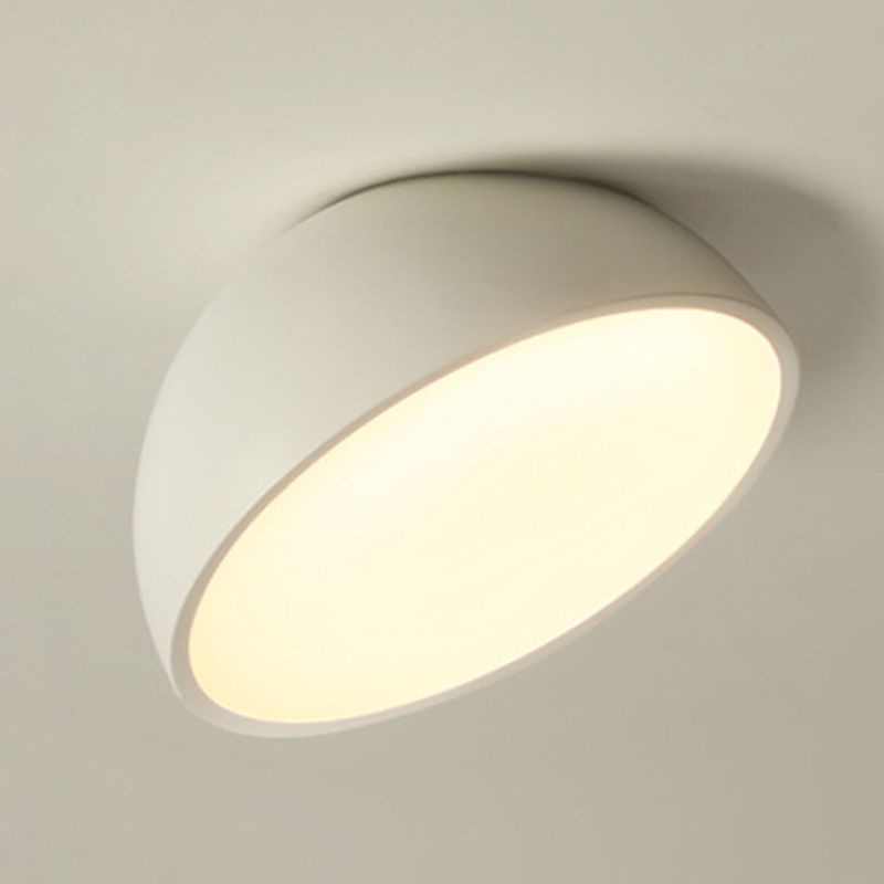 Moderne minimalistische LED-plafondlamp aluminium halfrond inbouw met acryl kap
