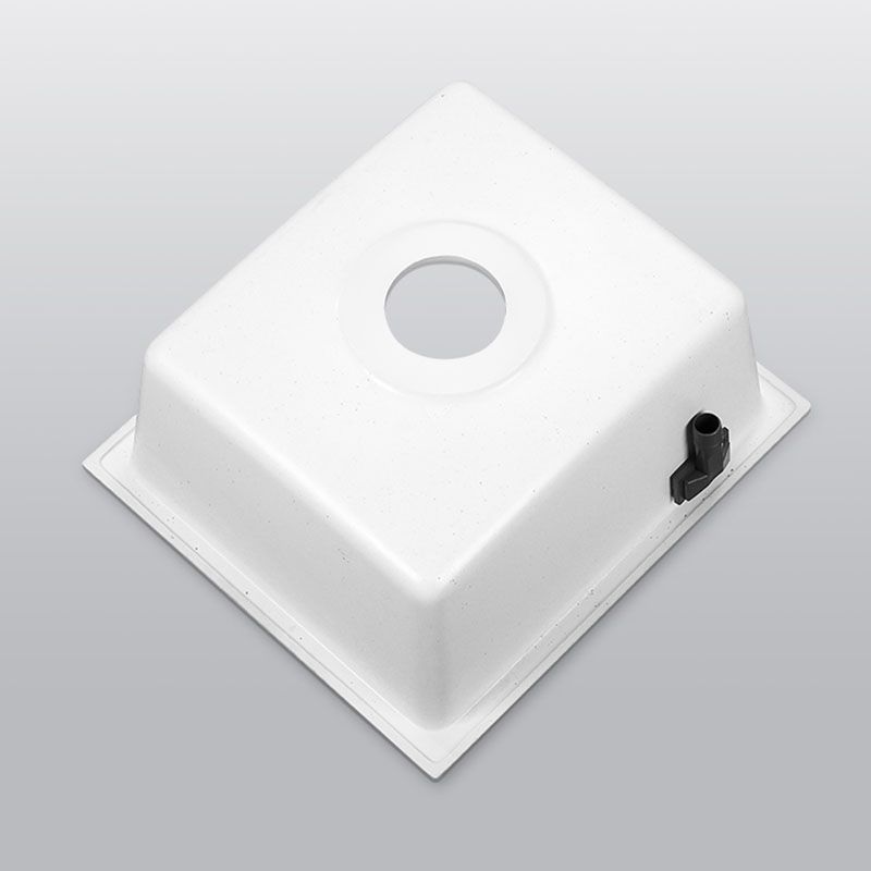 Quartz Kitchen Sink Drop-In Kitchen Sink with Basket Strainer