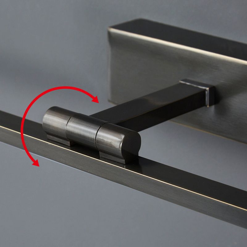 Contemporary Single Bathroom Vanity Light Black/Golden Metal Bath Bar