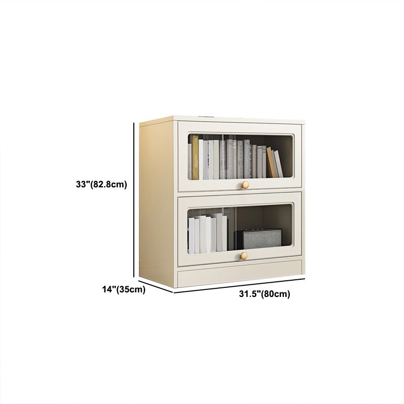 Modern Engineered Wood Bookshelf Standard Closed Back Bookcase with Doors
