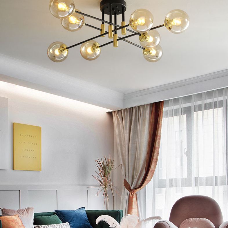 Plafondlamp in Scandinavische stijl, ronde glazen inbouwplafondlamp voor slaapkamer