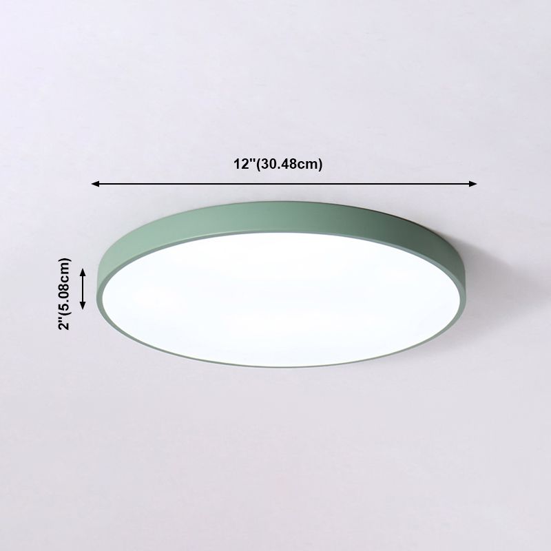 Lampada da soffitto a LED di forma rotonda moderna Macaroon Iron 1 Light Flush Mount per sala da pranzo