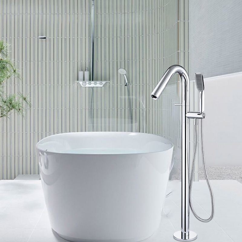 Floor Standing Faucet Bathroom Handheld Shower Head Bathtub Faucet