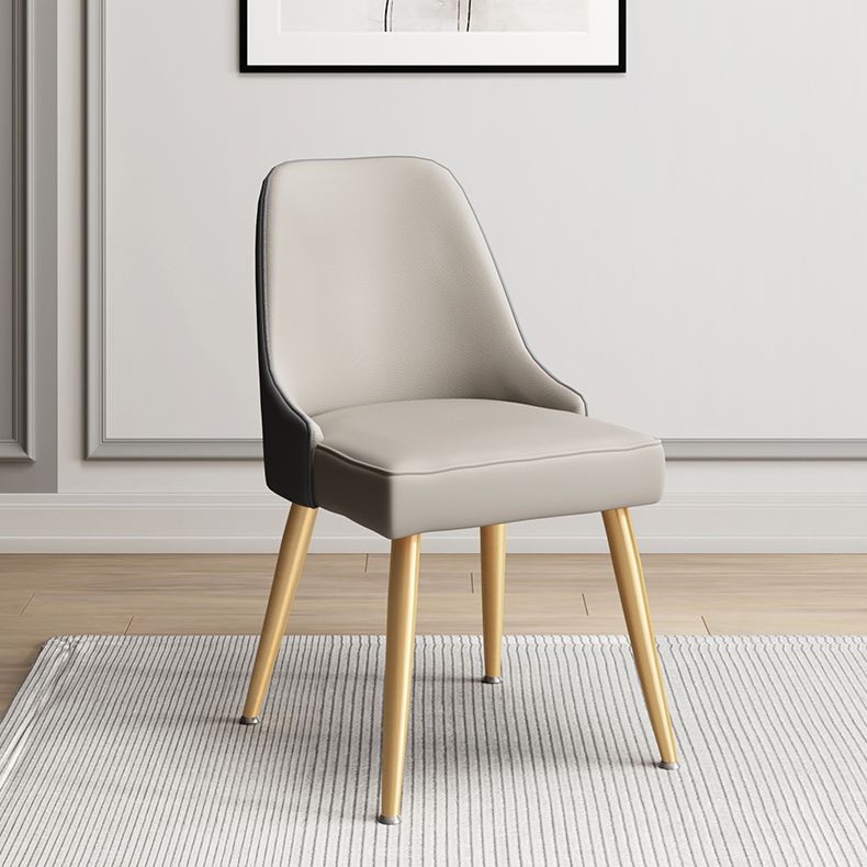 Scandinavian Upholstered Armless Dining Chairs Solid Back Chair