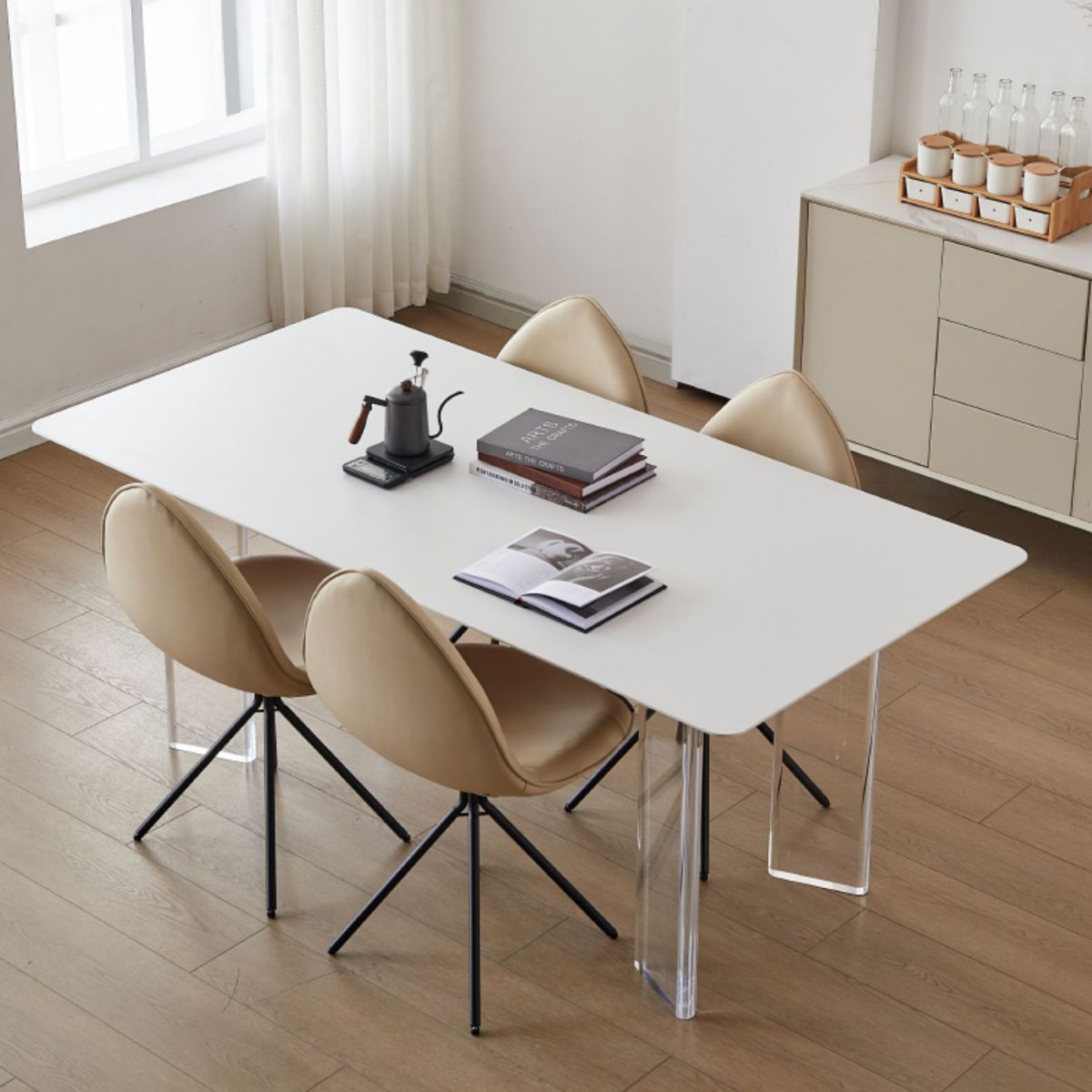 Contemporary Sintered Stone Dining Round Table Set 1/4/5 Pieces Dining Set