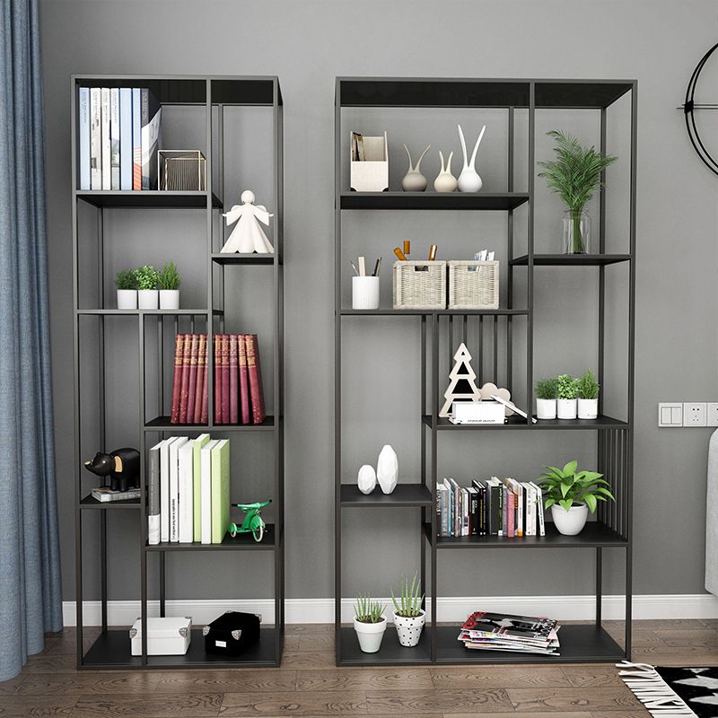 Contemporary Metal Bookshelf Etagere Shelf Bookcase for Study Room 11.8" W