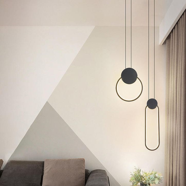 Geometric Acrylic LED Ceiling Light in Modern Singularity Wrought Iron Pendant Light for Commercial Place