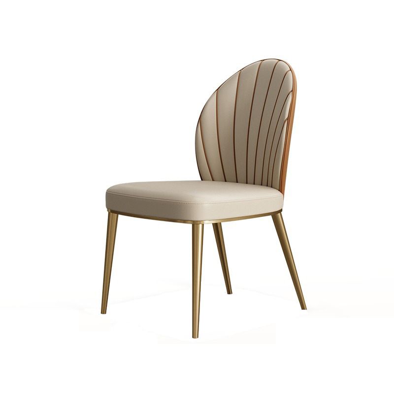 Glam Dining Room Parsons Chair Metal Legs with Upholstered Chair