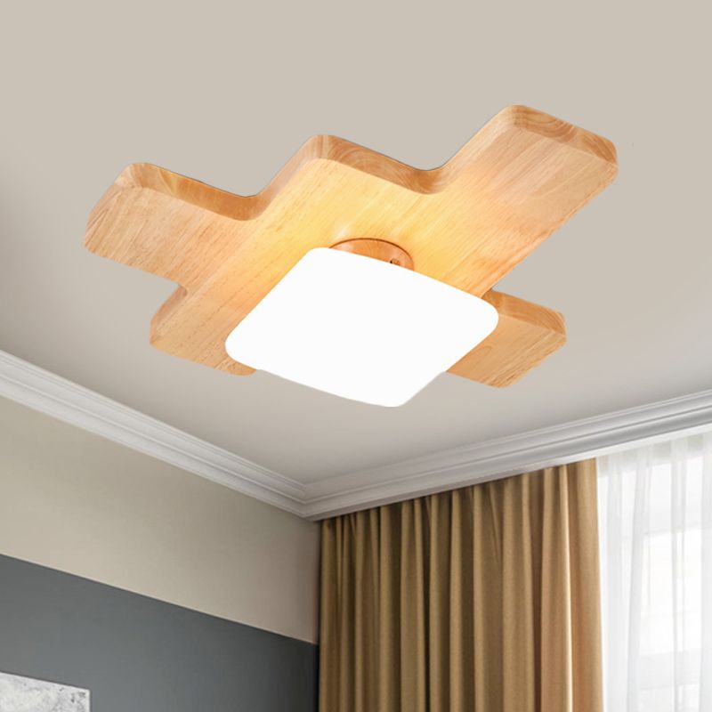 Jigsaw Puzzle Montaggio a incasso a soffitto Nordic Creative Wood Family Room Lampada da incasso a LED con paralume in acrilico