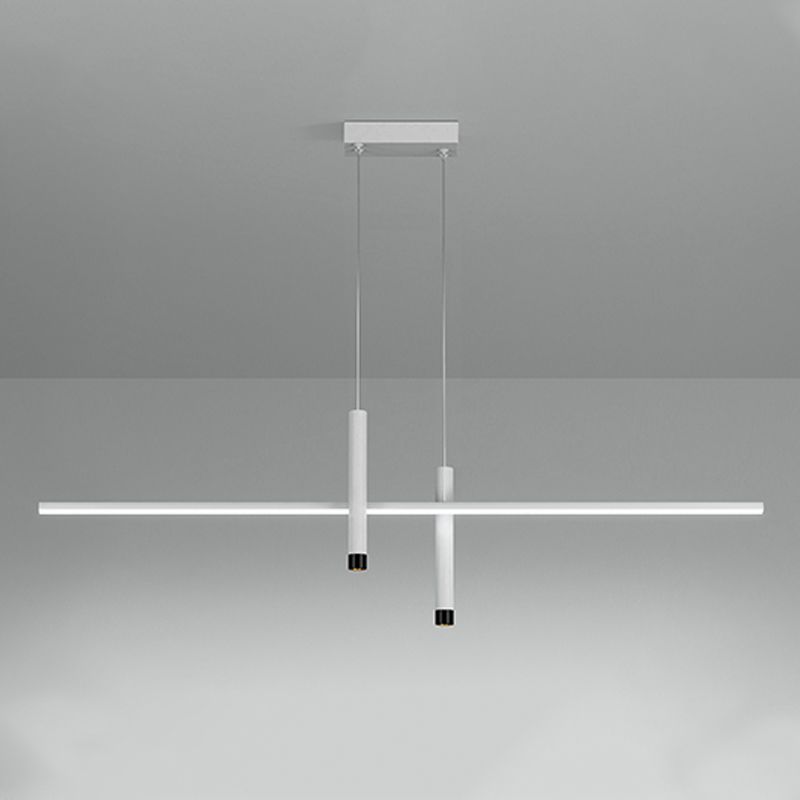 Luci a ciondolo dell'isola lineare contemporanea Metal 3 Lights Freepurs