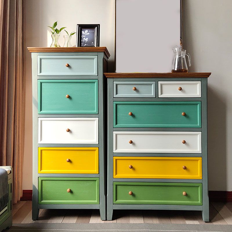 Bedroom Nautical Storage Chest 16" Wide Wooden Chest with Drawers