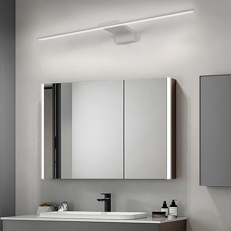 Acconde da muro di tonalità lineare a 1 luce moderna moderna illuminazione da parete specchio in stile semplice in bianco