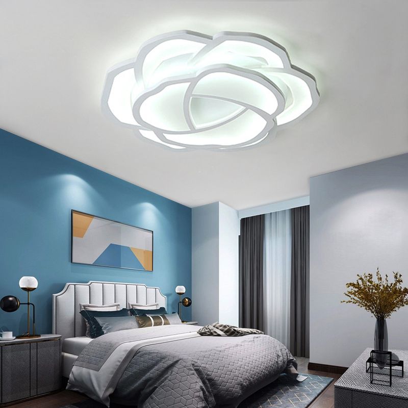 Baby Bedroom Flower LED Ceiling Lamp Acrylic Modern Pretty White Flush Ceiling Light