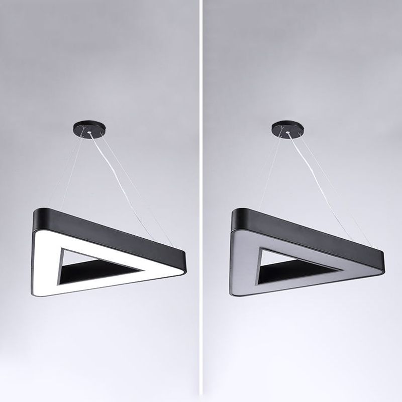 Lustre en forme de géométrie moderne en fer, 1 lumière vers le bas, éclairage suspendu pour le bureau