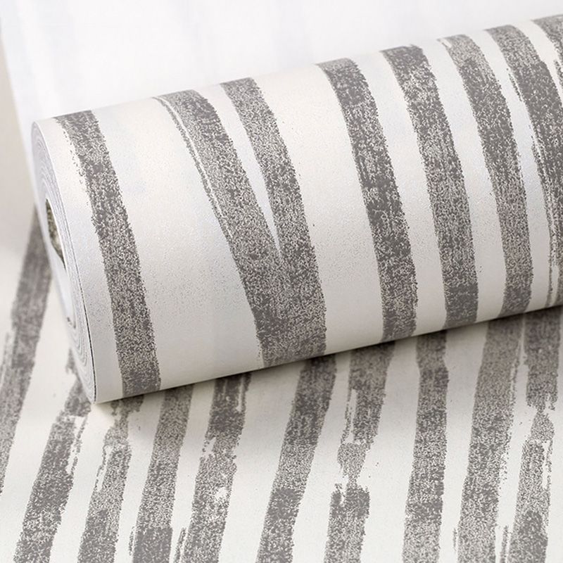 33' x 20.5" Stripes Wallpaper Roll in Natural Color Non-Woven Material Wall Decor for Bedroom, Non-Pasted
