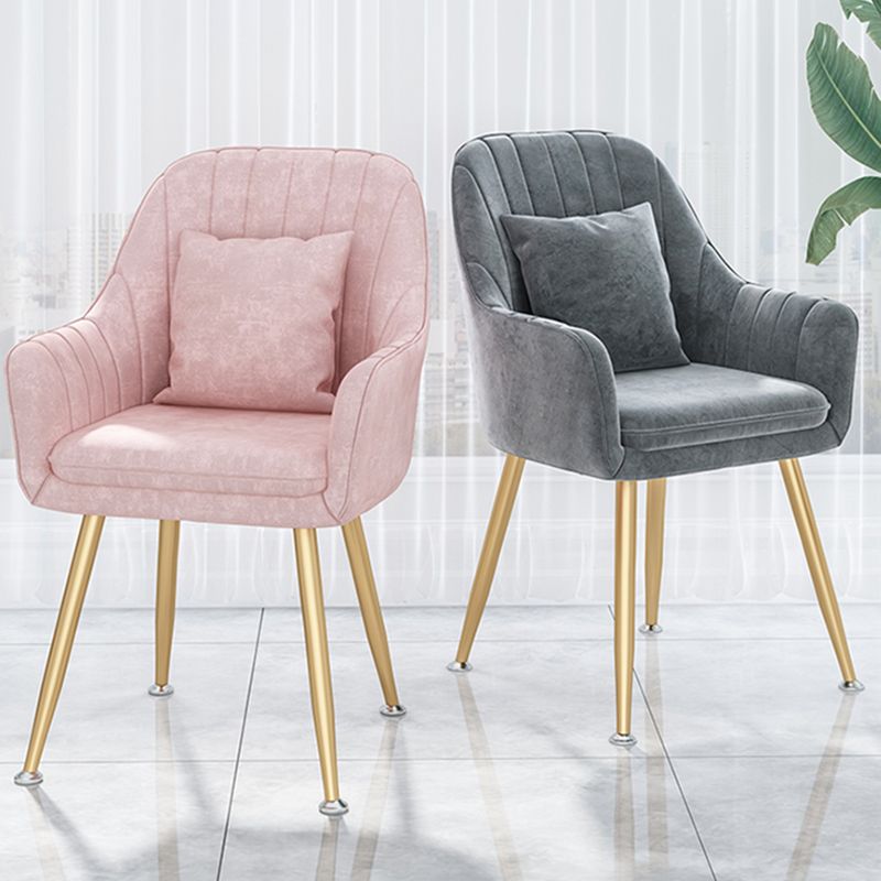 Scandinavian Style Metal Dining Chair Bedroom Solid Back Dining Arm Chairs