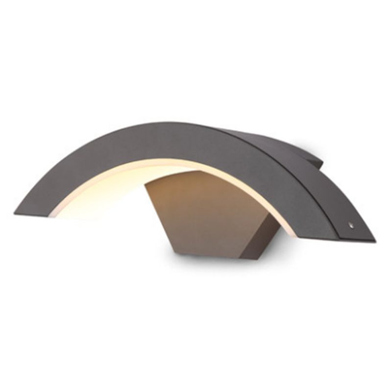 Arced Sconce Light Fixture Modern Minimalist Style Aluminum 1 Light Sconces