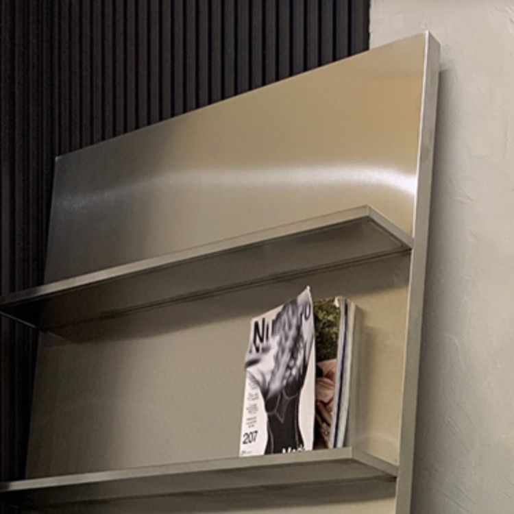 Contemporary Stainless Steel Bookcase Standard Closed Back Bookshelf for Bedroom